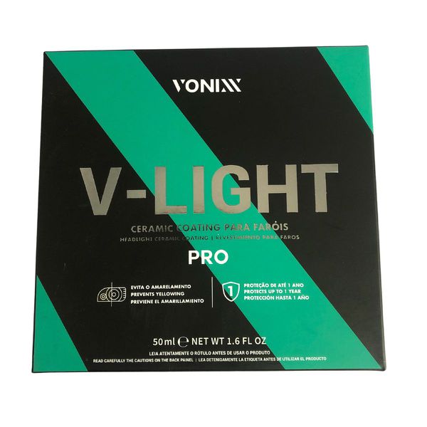 CERAMIC COATING FAROIS V-LIGHT 50ML EVITA AMARELAMENTO DURA ATÉ 1 ANO