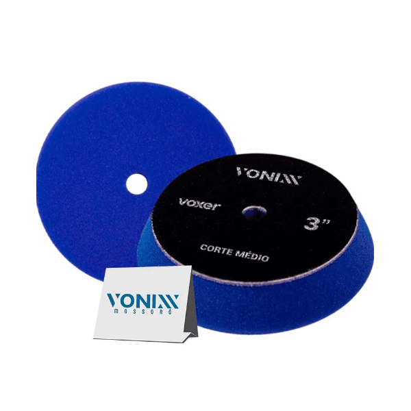 BOINA CORTE MEDIO AZUL ESCURO 3" VOXER VELCRO ROTATIVA OU ROTO-ORBITAL