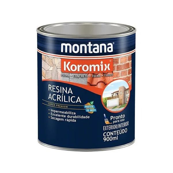 Resina Acrílica Incolor Fosca Montana 0,9L - Proteção e Acabamento Profissional