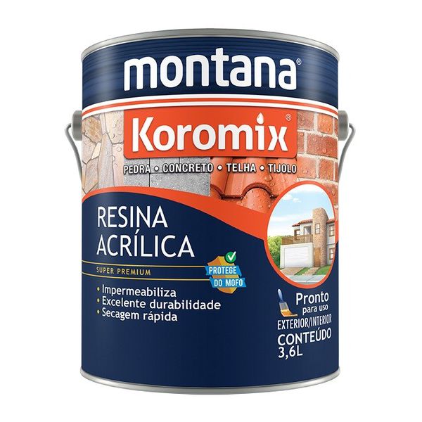 Resina Acrílica Incolor Fosca 3,6L Montana Proteção Durável