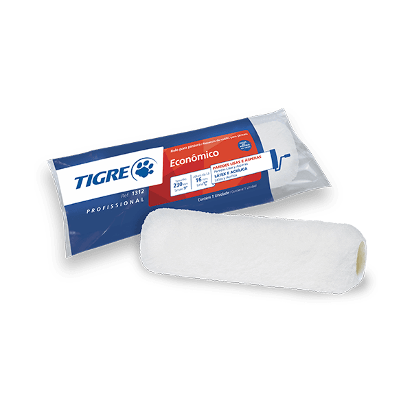 Rolo de Lã 23cm Tigre 1312 Sem Suporte – Alta Cobertura