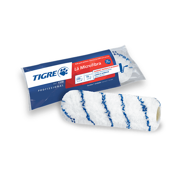 Rolo de Lã 23cm Tigre 1338 Sem Suporte – Pintura Profissional