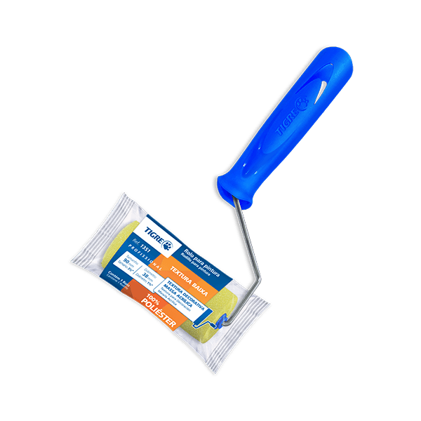 Rolo Text 9cm Tigre 1351 com Suporte para Pintura Precisa