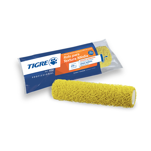 Rolo Text 23cm Tigre 1352 Sem Suporte para Pintura Texturizada