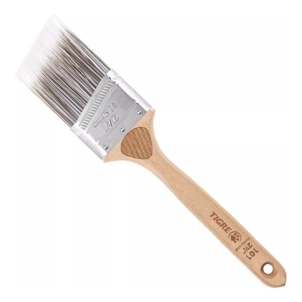 Trincha 2 1/2" 101 Tigre Pro Angular Sintética Alta Precisão