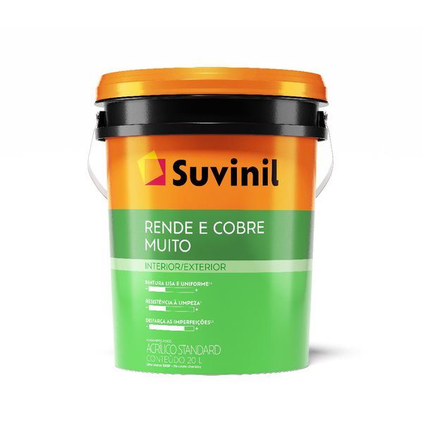 ACRILICO FOSCO BRANCO 20,0L RENDE MUITO/SUVINIL BALDE PLAST.