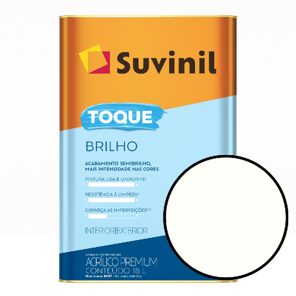 Tinta Para Parede 18 Litros Toque Brilho Semi Brilho Suvinil - Branco Neve