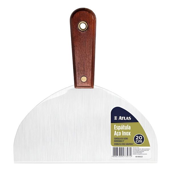 Espátula Aço Inox 20cm Atlas 6155/22 Pintura e Acabamento