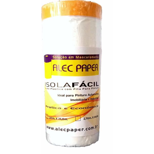 Filme Plástico com Fita Crepe 1,5M X 25M - Alec Paper