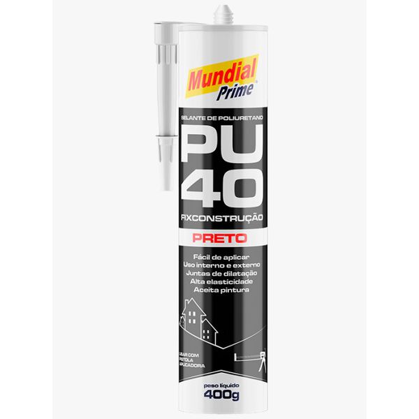 Adesivo Selante PU40 Preto 400g Mundial Primer – Resistência e Qualidade em Qualquer Aplicação!