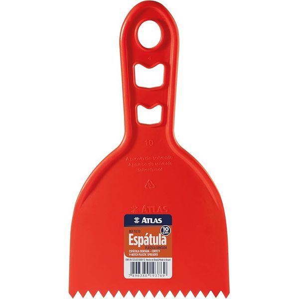 Espátula Plástica Dentada 6mm Atlas 151/10 Profissional Pintura