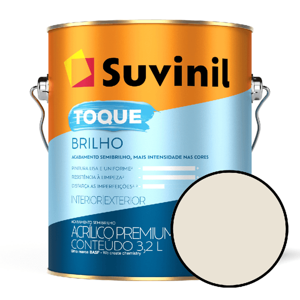 Tinta Para Parede 3,6 Litros Toque Brilho Semi Brilho Suvinil - Algodão Egípcio