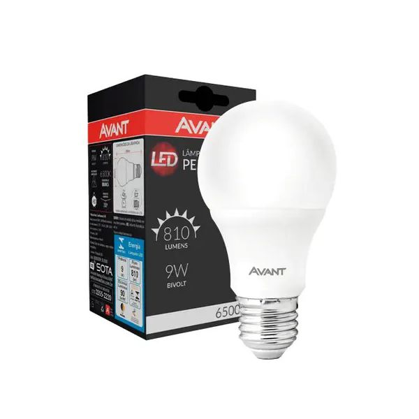 LÂMPADA LED 9W AVANT LUZ BRANCA – ILUMINAÇÃO POTENTE E ECONÔMICA!