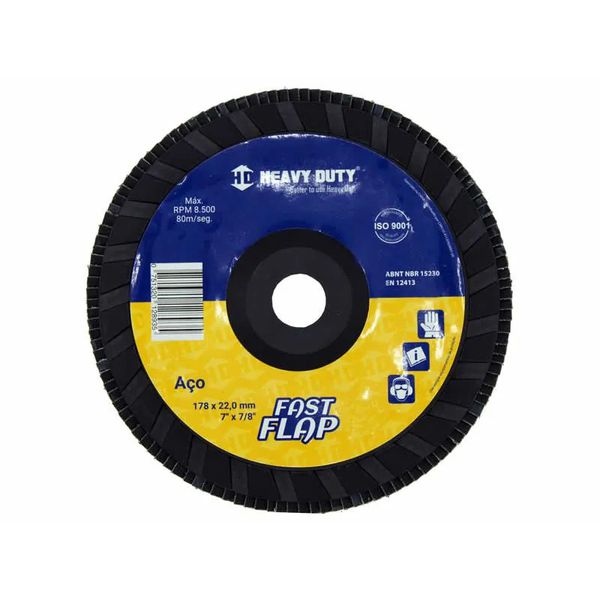 Disco Flap Nylon PTO 7" G060 Heavy Duty Alta Durabilidade