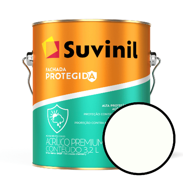Tinta AcrÍlica 3,6 Litros Fachada Protegida Fosco Suvinil - Branco Neve