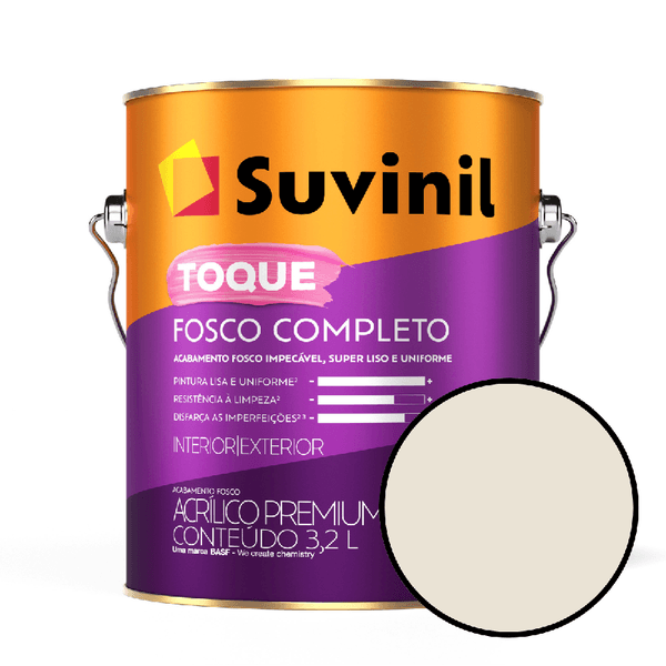 Tinta Para Parede 3,6 Litros Toque Fosco Completo Suvinil - Algodão Egípcio
