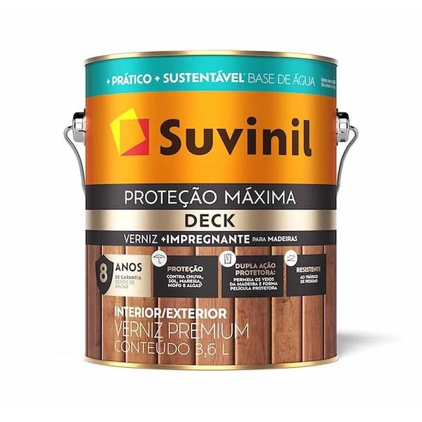 Verniz Base Água Natural Deck 3,6L Suvinil Proteção Máxima
