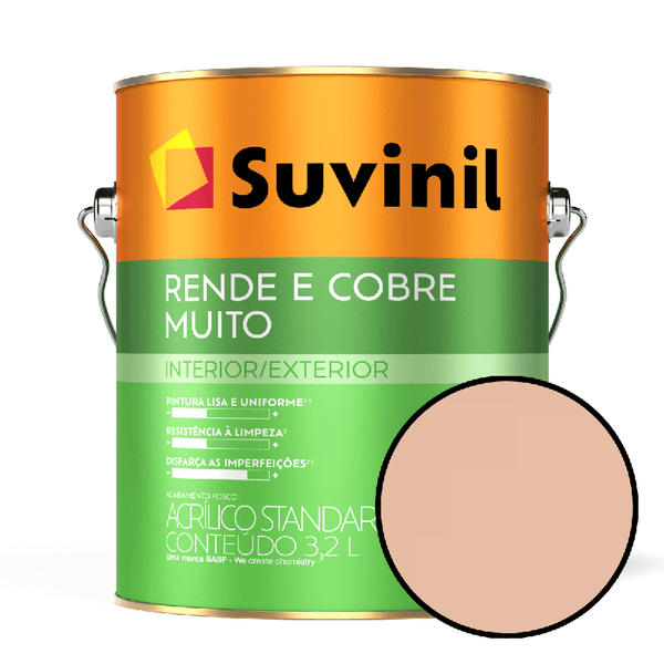 Tinta Rende e Cobre Muito Suvinil - Pêssego