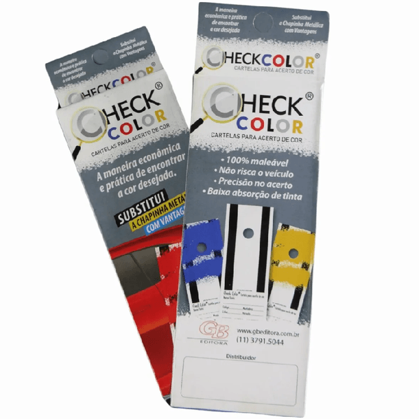 Check Color Cartela para Acerto de cor com 100 Unidades - Fundo Preto e Branco