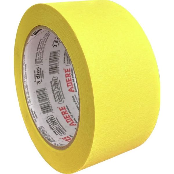 Fita Crepe 48mm x 40m Amarela A-580 Alec Alta Aderência Uso Pro