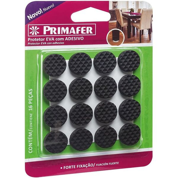 Protetor EVA Adesivo 2x2cm 16 Peças Primafer Antirrisco