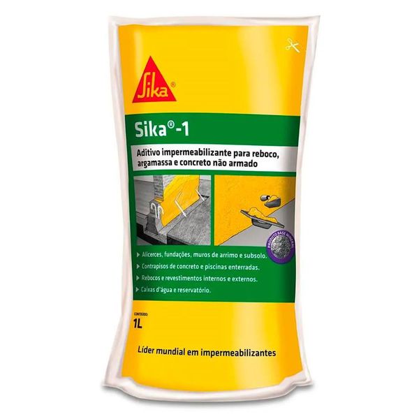 Aditivo Para Concreto e Argamassa Sika 1 1L Vedação Resistência