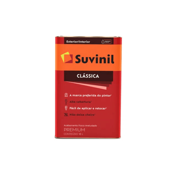 Tinta Acrílica Fosca Suvinil Clássica 18L Branco Neve 