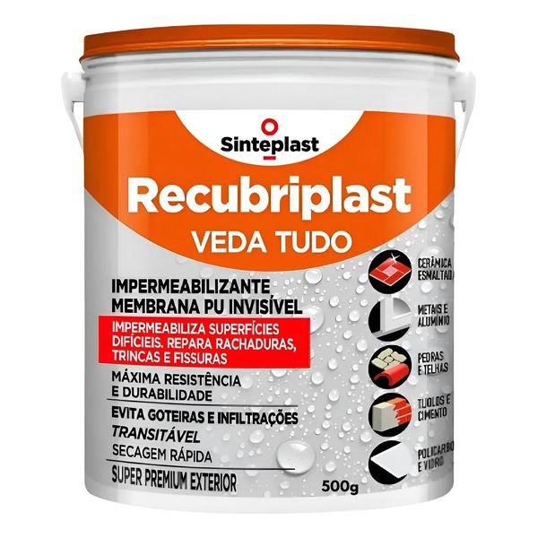 Veda Tudo 0,5kg Recubiplast Vedação Forte Durável Profissional