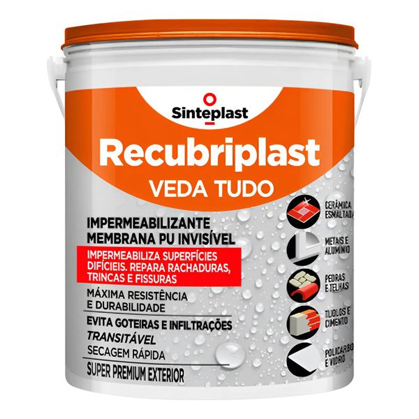 Veda Tudo 3,6kg Recubiplast – Vedação resistente para obras e reparos