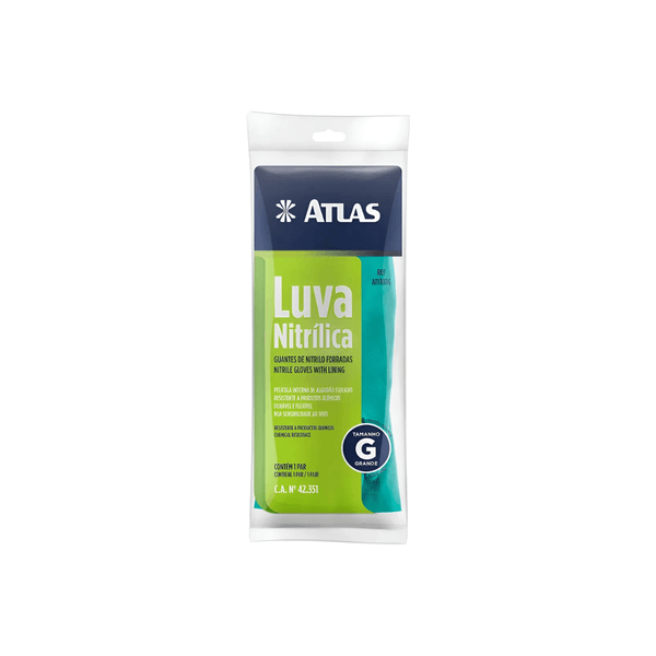 Luva Nitrílica Atlas G Forro Standard Resistência Química