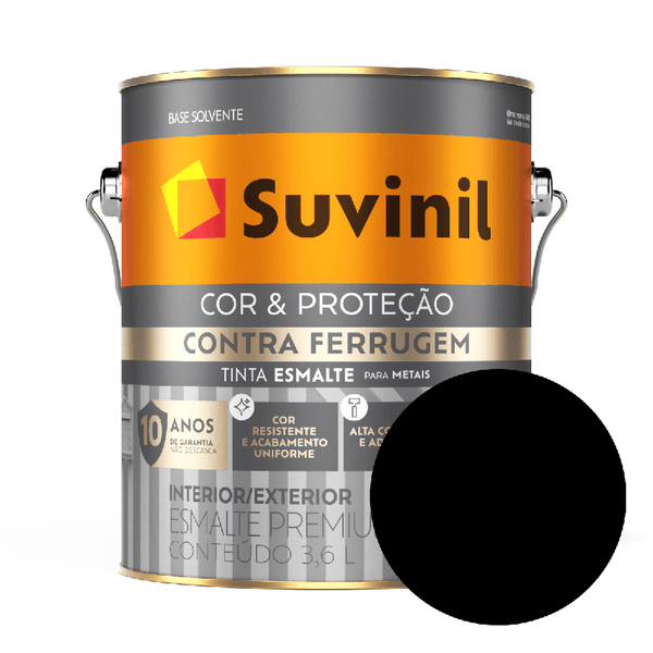 ESMALTE CONTRA FERRUGEM BRILHANTE SUVINIL - PRETO