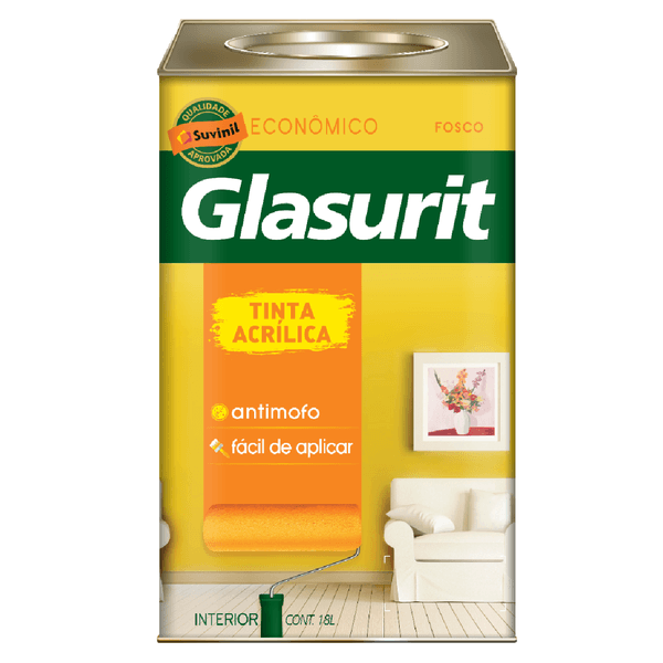 Tinta Acrílica Fosca Branco 18L Muda Fácil Glasu