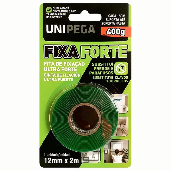FITA FIXA FORTE 12MM X 2M UNIPEGA