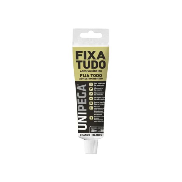 SILICONE ACÉTICO BRANCO FIXA FORTE BISNAGA 50ML UNIPEGA
