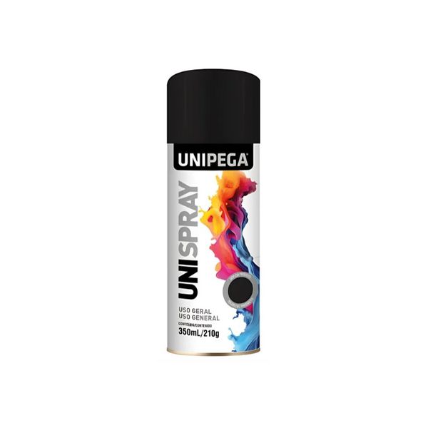 Spray Preto Brilhante Uso Geral 400ml UniPega