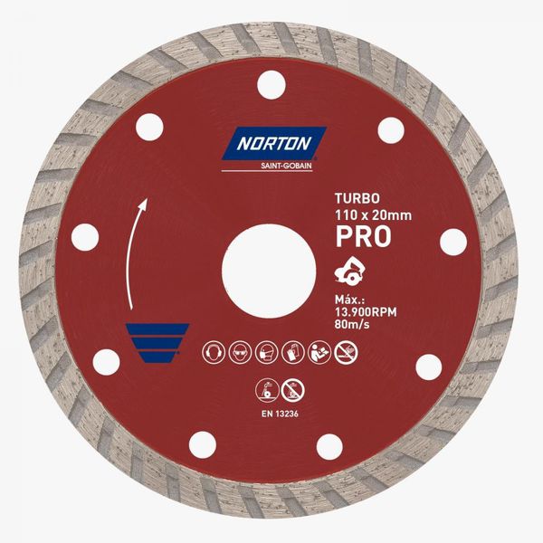 Disco de Corte Diamantado Turbo Norton 115mm Concreto