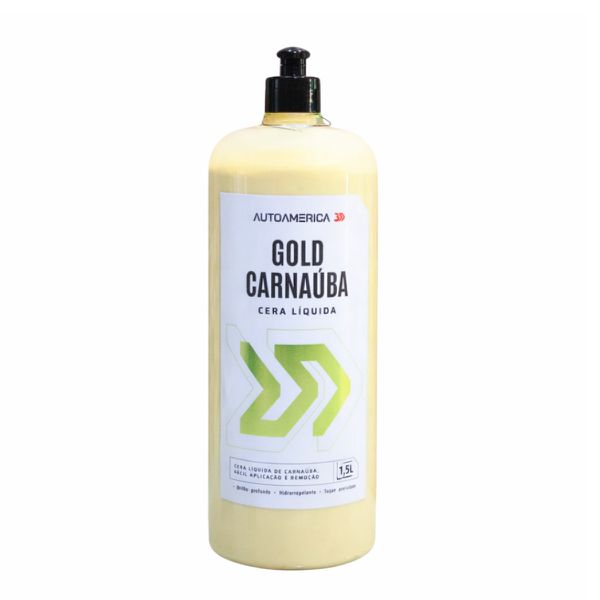 Cera de Carnaúba Líquida Gold 1,5L Brilho Profundo Auto