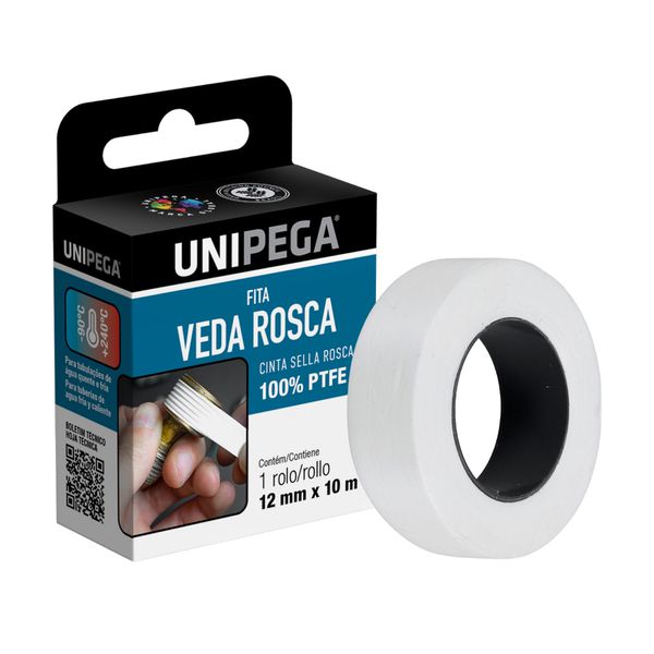 Fita Veda Rosca 12mm x 10m UniPega Vedação Hidráulica