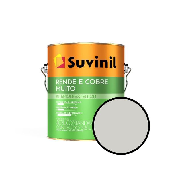 Tinta Para Parede Antimofo Rende e Cobre Muito Suvinil 3,6l Crômio
