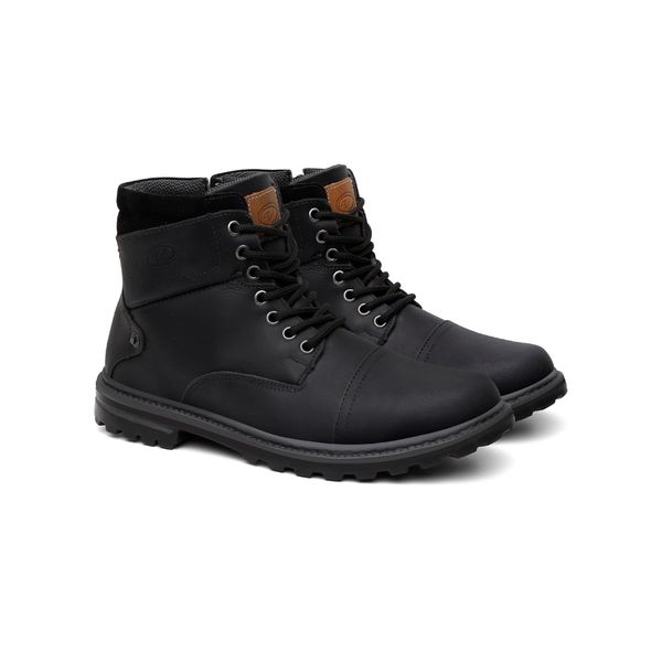 Bota Masculina VNT Nebraska Preta Couro Legitimo Biqueira Alta Costura