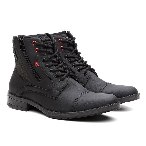 Bota Social Masculina Liso Confort Reforçado VNT Preto