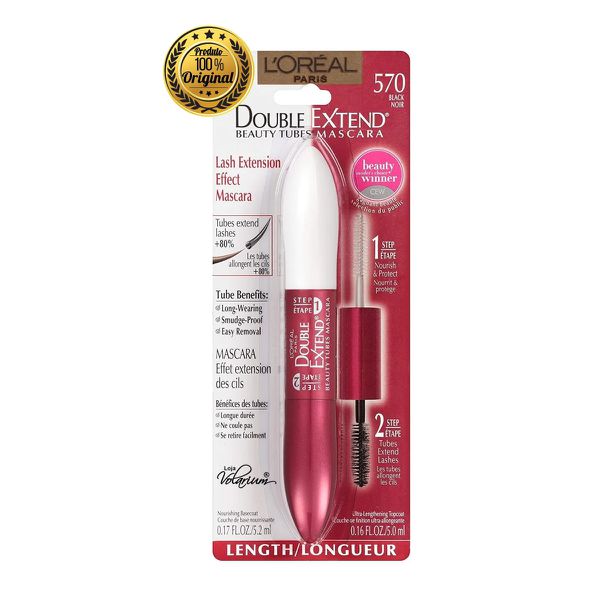 RIMEL MASCARA DE CILIOS LOREAL PARIS DOUBLE EXTREND BEAUTY COR 570 PRETO