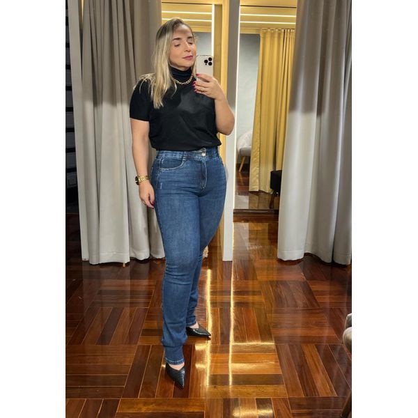 Cal a Loopper Feminina Jeans Escura Tradicional Perna Reta LOJA