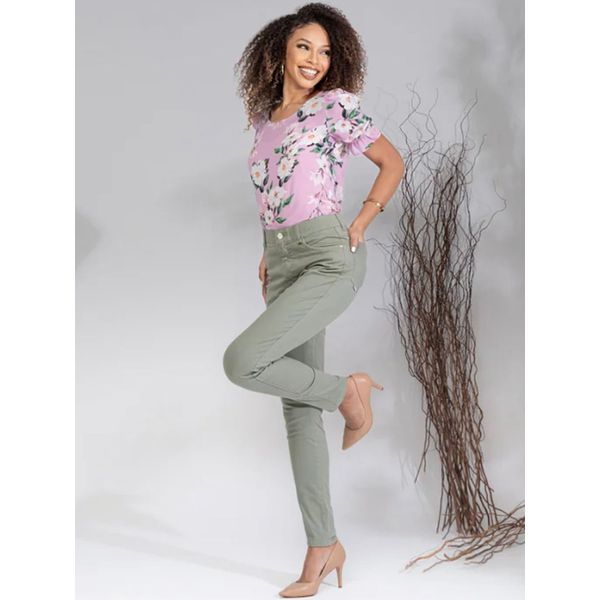 Calça Loopper Feminina Jeans Sarja Verde