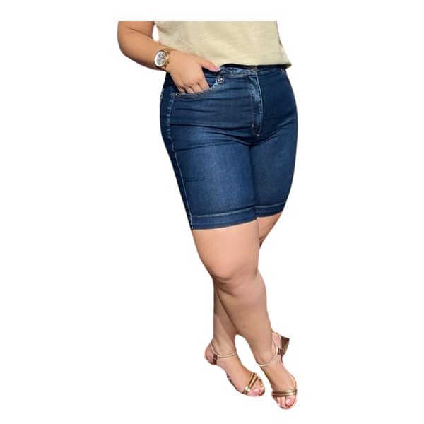 Short Jeans Escuro Feminino Loopper Básico
