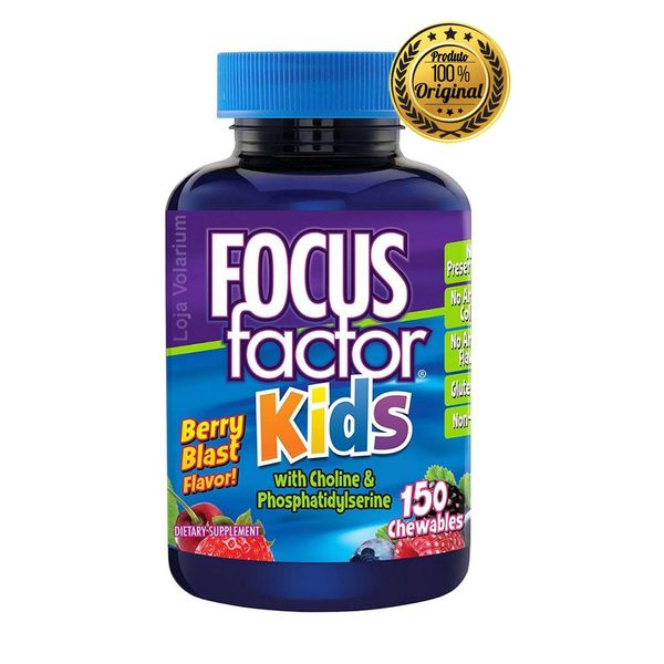 FOCUS FACTOR KIDS SUPLEMENTO IMPORTADO PARA MEMÓRIA E CONCENTRAÇÃO DAS CRIANÇAS 150 PASTILHAS MASTIGAVEIS