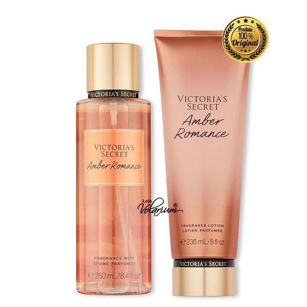 KIT CREME E COLONIA BODY SPLASH AMBER ROMANCE VICTORIA SECRET ORIGINAL