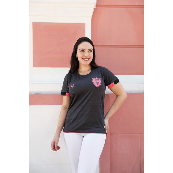 Camisa Feminina Outubro Rosa América Mineiro Chumbo Volt