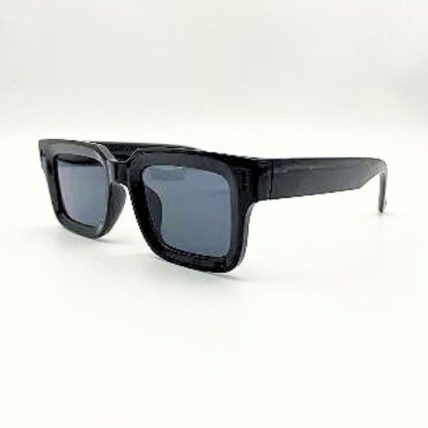 Óculos de Sol HD DOM Design Quadrado, Bordas Largas e Lentes Fumê para um Look Super Moderno! Preto