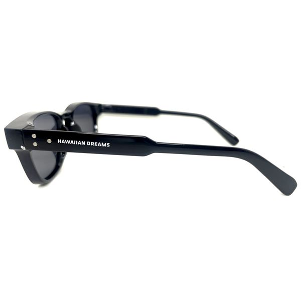 Óculos de Sol Kailua HD em acetato na cor preta com detalhes em prata nas hastes